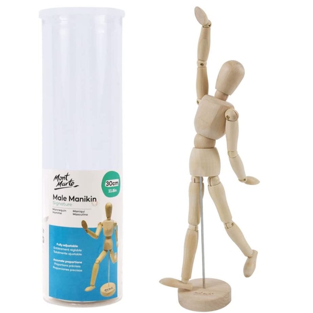 Mont Marte Wood Artist Drawing Manikin with Stand and Flexible Joints BNIB